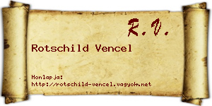 Rotschild Vencel névjegykártya